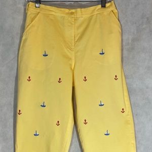 Moka Sport Capris Cropped Pants Yellow Size 8